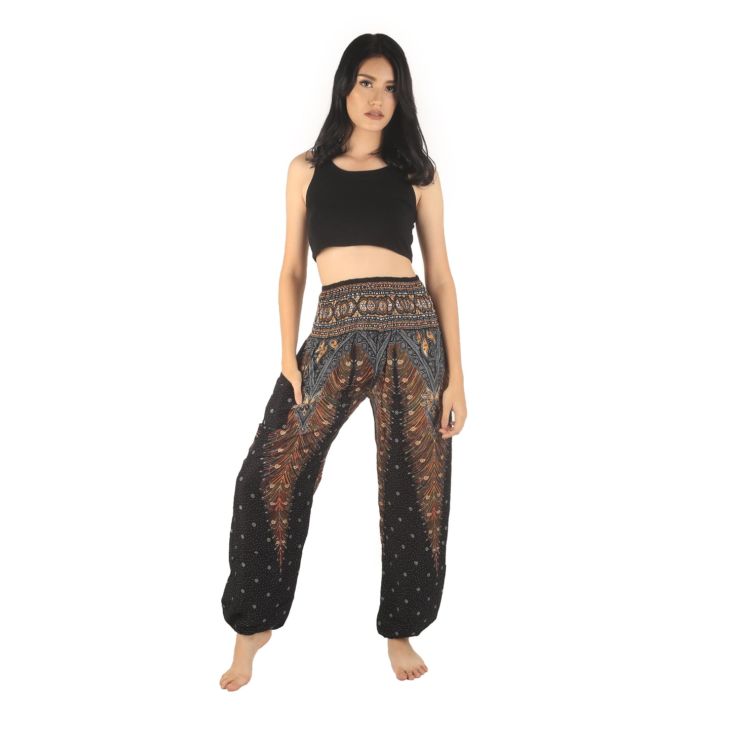 Peacock 7 men/women harem pants in Black Gold PP0004 020007 04