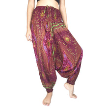 Load image into Gallery viewer, Peacock Eye Unisex Aladdin drop crotch pants in Purple PP0056 020003 04