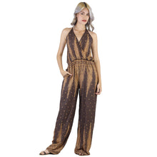 Load image into Gallery viewer, Peacock Feather Women&#39;s Jumpsuit  in Brown JP0041 020015 08