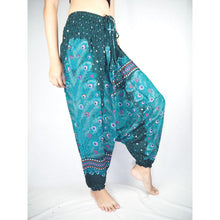 Load image into Gallery viewer, Peacock Heaven Unisex Aladdin drop crotch pants in Green PP0056 020058 05