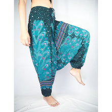 Load image into Gallery viewer, Peacock Heaven Unisex Aladdin drop crotch pants in Green PP0056 020058 05