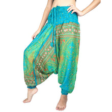 Load image into Gallery viewer, Peacock Unisex Aladdin drop crotch pants in Bright green PP0056 020008 04