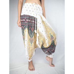 Peacock Unisex Aladdin drop crotch pants in White PP0056 020008 07