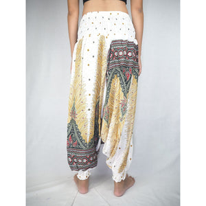 Peacock Unisex Aladdin drop crotch pants in White PP0056 020008 07