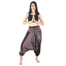 Load image into Gallery viewer, Peacock Unisex Aladdin drop crotch pants in Black White PP0056 020007 06