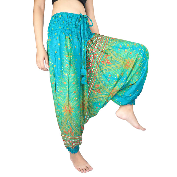 Peacock Unisex Aladdin drop crotch pants in Bright green PP0056 020008 04
