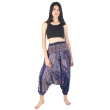 Load image into Gallery viewer, Peacock Unisex Aladdin drop crotch pants in Navy Blue PP0056 020007 05