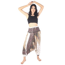 Load image into Gallery viewer, Peacock Unisex Aladdin drop crotch pants in White PP0056 020008 07