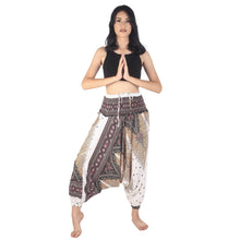 Load image into Gallery viewer, Peacock Unisex Aladdin drop crotch pants in White PP0056 020008 07