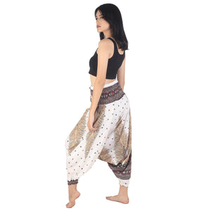 Peacock Unisex Aladdin drop crotch pants in White PP0056 020008 07