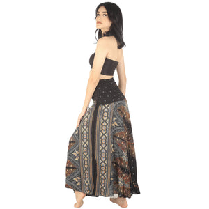 Peacock Women's Bohemian Skirt in Black Gold SK0033 020007 04