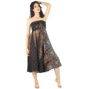 Peacock Women's Bohemian Skirt in Black Gold SK0033 020007 04