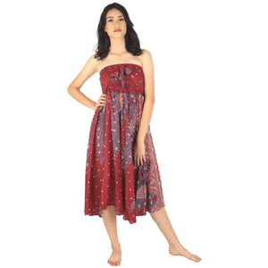 Peacock Women's Bohemian Skirt in Dark Red SK0033 020008 02