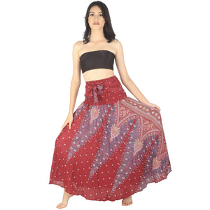 Peacock Women's Bohemian Skirt in Dark Red SK0033 020008 02