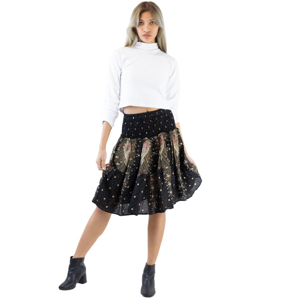 Peacock Women's Skirt in Black White SK0090 020007 06