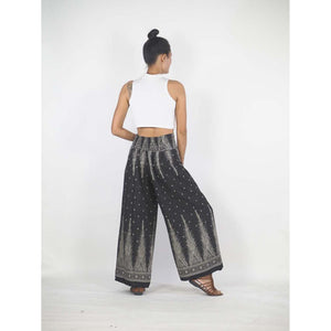 Peacock Feather Dream Women Palazzo Pants in Black PP0076 020015 09