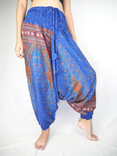 Load image into Gallery viewer, Peacock Unisex Aladdin drop crotch pants in Bright Navy PP0056 020007 03