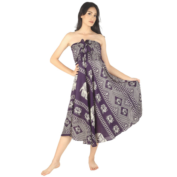 Pirate Elephant Women's Bohemian Skirt in Purple SK0033 020023 03