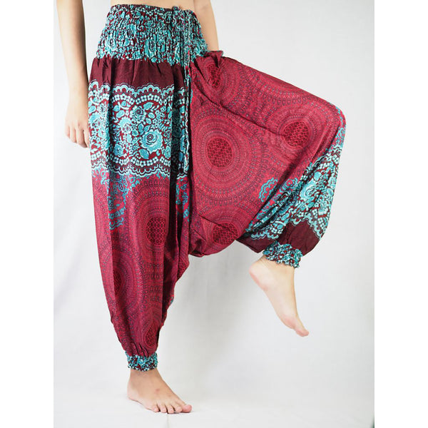 Princess Mandala  Unisex Aladdin drop crotch pants in Red PP0056 020030 01