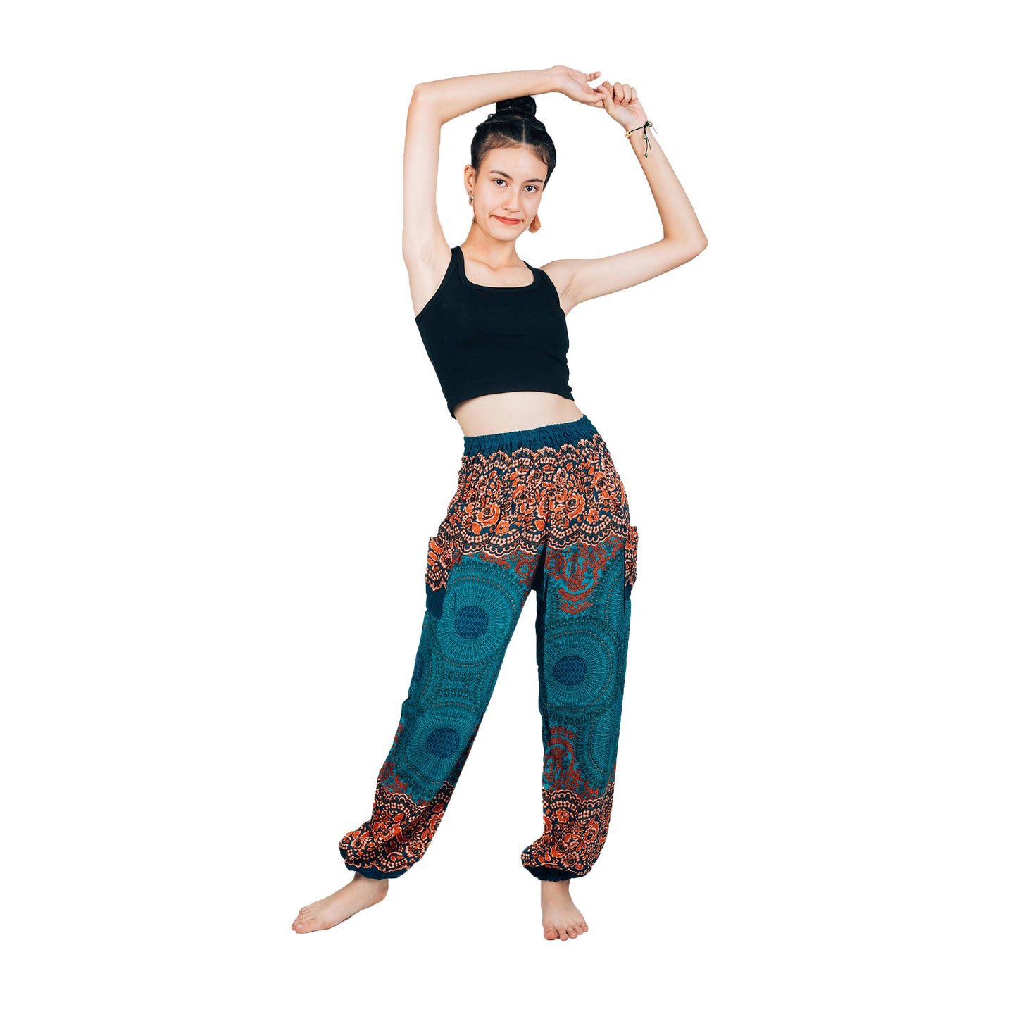 Princess Mandala Women Harem Pants in Green PP0004 020030 02