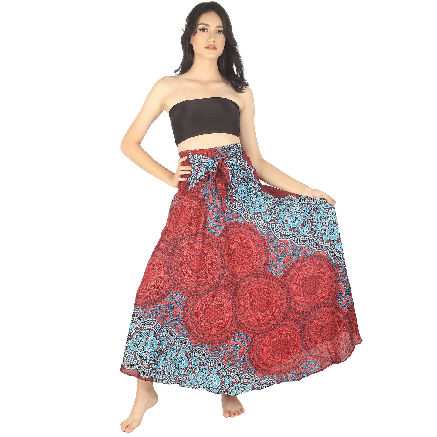 Princess Mandala Women's Bohemian Skirt in Red SK0033 020030 01