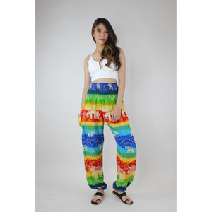 Rainbow Elephant Women's Harem Pants in Blue PP0004 020235 02