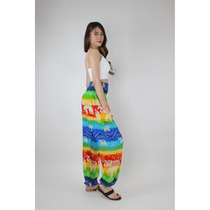 Rainbow Elephant Women's Harem Pants in Blue PP0004 020235 02