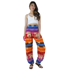 Rainbow Elephant Women's Harem Pants in Orange PP0004 020235 03