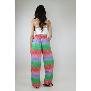 Rainbow Tiedye Women's Lounge Drawstring Pants in Green PP0216 130130 02