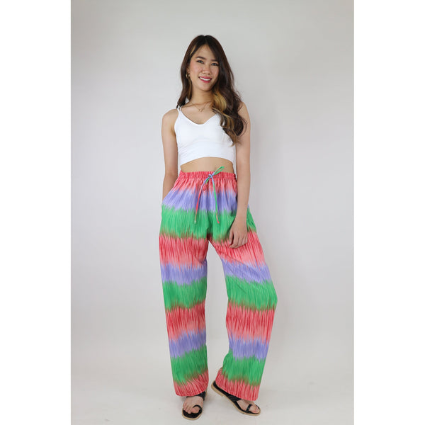 Rainbow Tiedye Women's Lounge Drawstring Pants in Green PP0216 130130 02