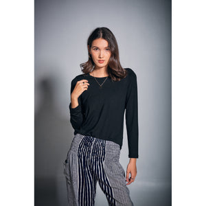 Solid Color Women's T-Shirt in Black SH0193 070000 10