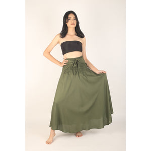 Solid Color Women's Bohemian Skirt in Olive SK0033 020000 13