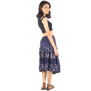 Floral Classic Women Mini Skirts in Navy Blue SK0061 020098 03