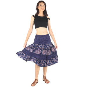 Floral Classic Women Mini Skirts in Navy Blue SK0061 020098 03