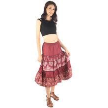 Load image into Gallery viewer, Floral Classic Women Mini Skirts in Burgundy SK0061 020098 09