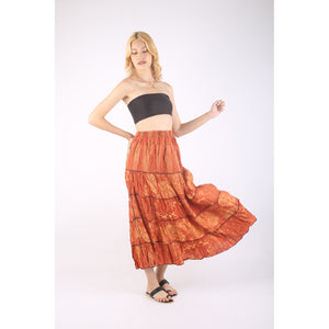 Floral Classic Women Skirts in Orange SK0067 020098 04