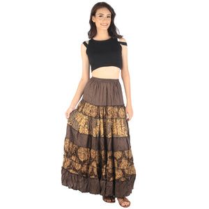 Floral Classic Women Skirts in Brown SK0067 020098 01