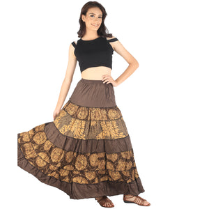 Floral Classic Women Skirts in Brown SK0067 020098 01