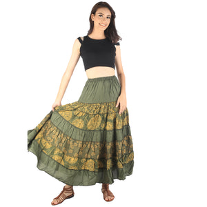 Floral Classic Women Skirts in Green SK0067 020098 07