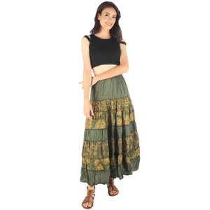Floral Classic Women Skirts in Green SK0067 020098 07