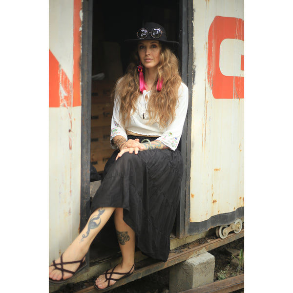 Solid Color Women Skirts in Black SK0086 020000 10