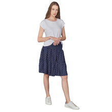 Load image into Gallery viewer, Flower Women&#39;s Skirt in Navy Blue SK0090 020203 01