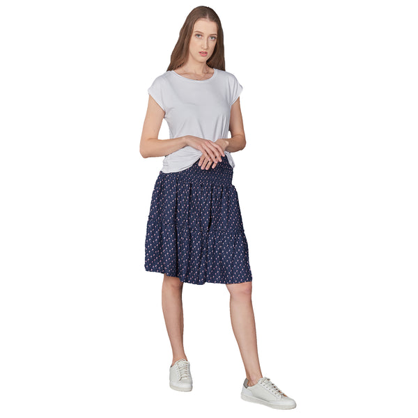 Flower Women's Skirt in Navy Blue SK0090 020203 01