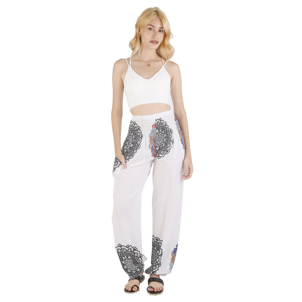 Simple mandala 165 women harem pants in White PP0004 020165 02