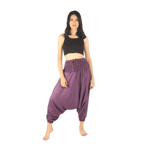 Solid Color Unisex Aladdin Drop Crotch Pants in Purple PP0056 020000 06