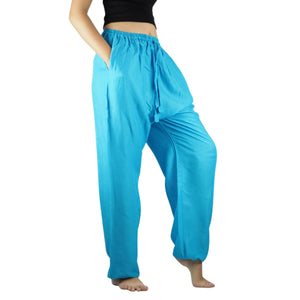 Solid Color Unisex Drawstring Genie Pants in Light Blue PP0110 020000 08