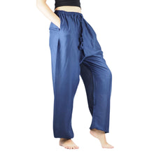 Load image into Gallery viewer, Solid Color Unisex Drawstring Genie Pants in Navy Blue PP0110 020000 03