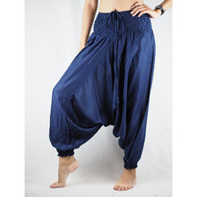 Load image into Gallery viewer, Solid Color Unisex Aladdin Drop Crotch Pants in Navy Blue PP0056 020000 03