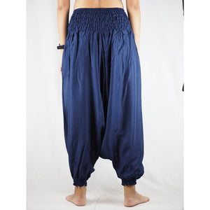 Solid Color Unisex Aladdin Drop Crotch Pants in Navy Blue PP0056 020000 03