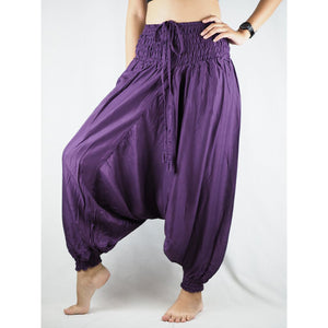 Solid Color Unisex Aladdin Drop Crotch Pants in Purple PP0056 020000 06